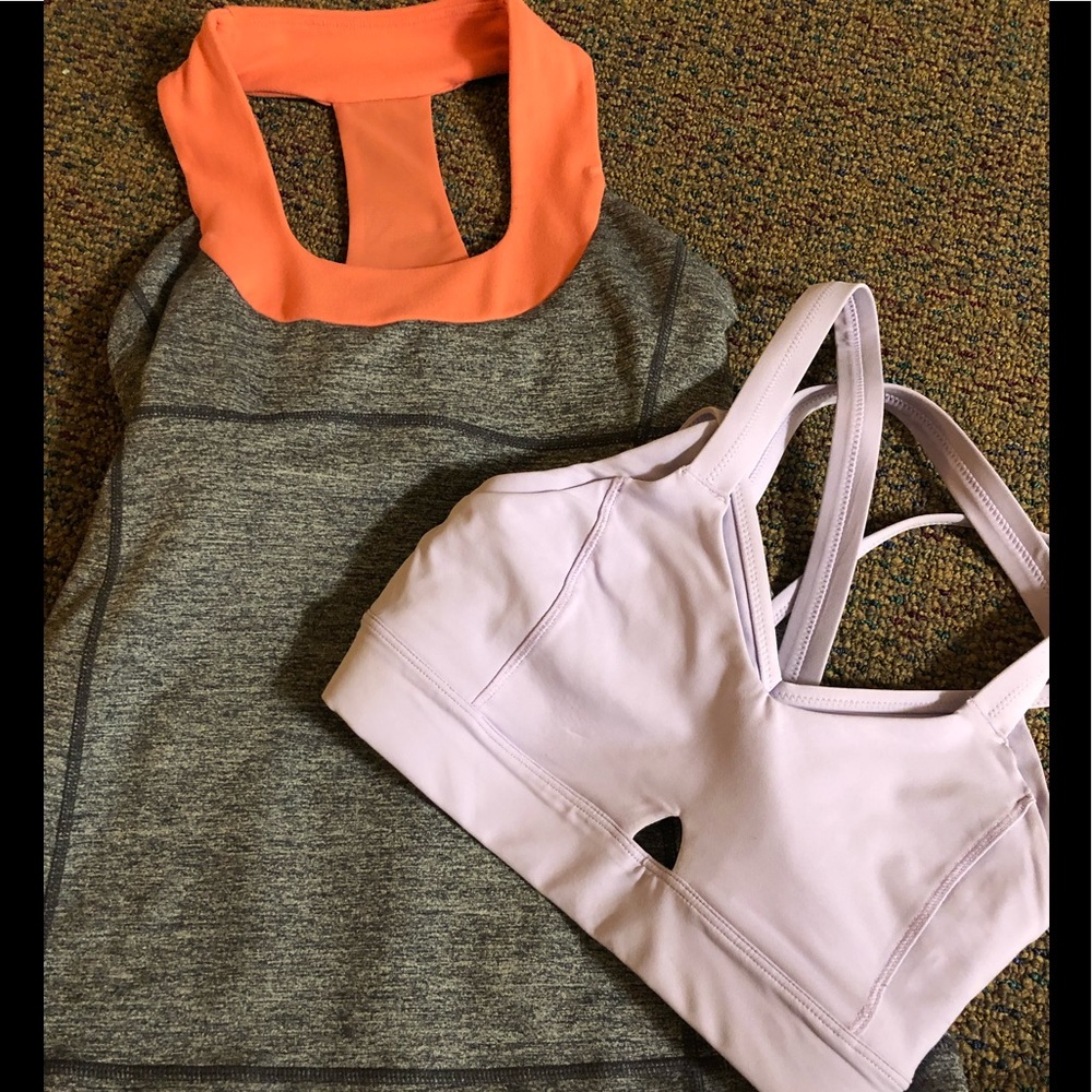 NWOT LULULEMON Lilac Sports Bra + Racerback Tank